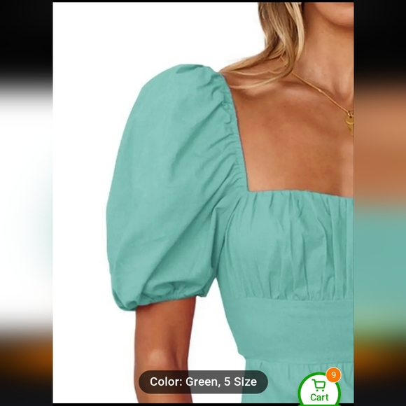 Puff Sleeve Mini Dress - Picture 5 of 9